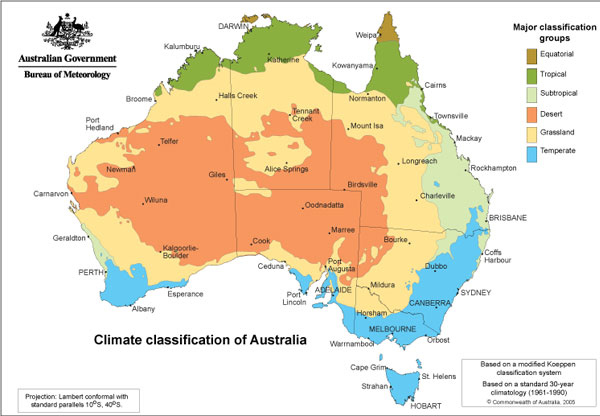 australia climate classifcation map